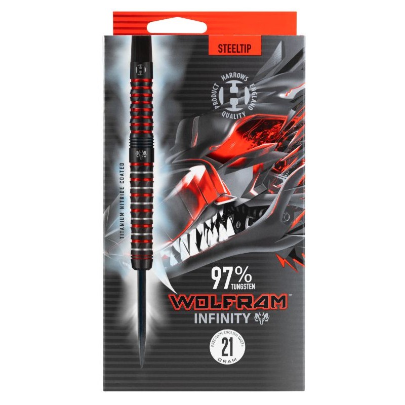 Dardos Bico Aço Harrows Wolfram Infinity 97%