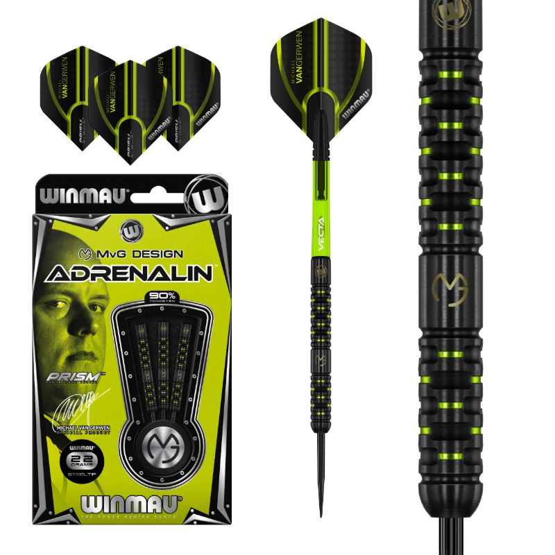 Dardos Bico Aço Winmau MvG Adrenalin 90%