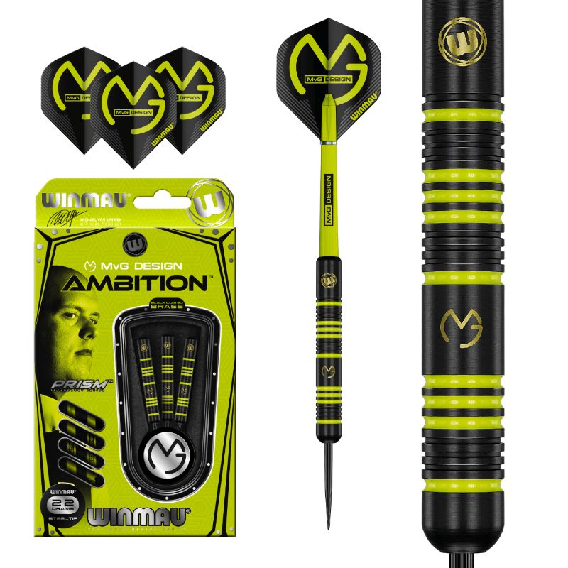Dardos Bico Aço Winmau MvG Ambition Brass
