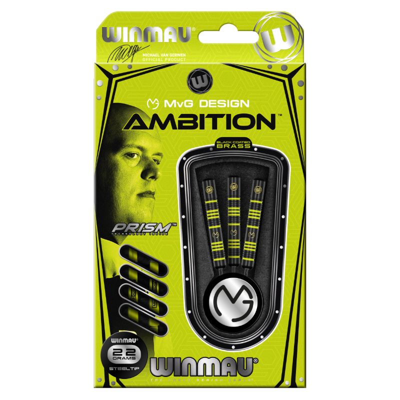 Dardos Bico Aço Winmau MvG Ambition Brass