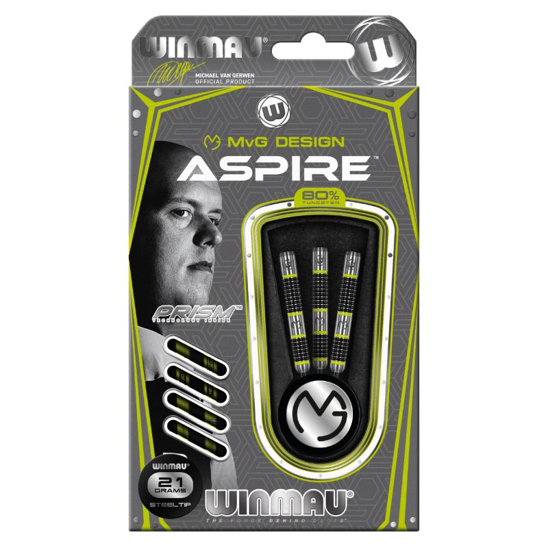 Dardos Bico Aço Winmau MvG Aspire 80%
