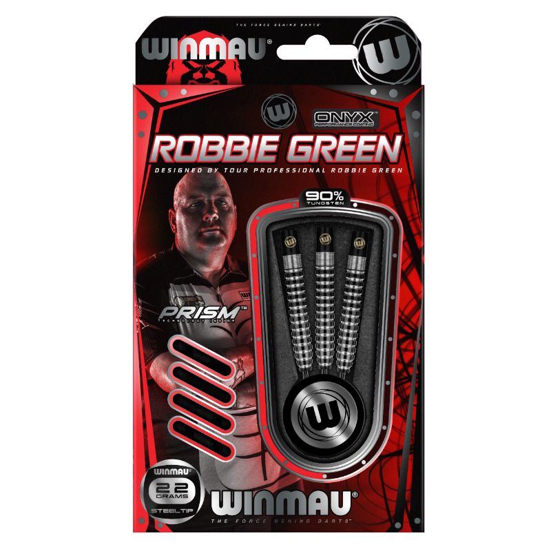 Dardos Bico Aço Winmau Robbie Green Onix 90%